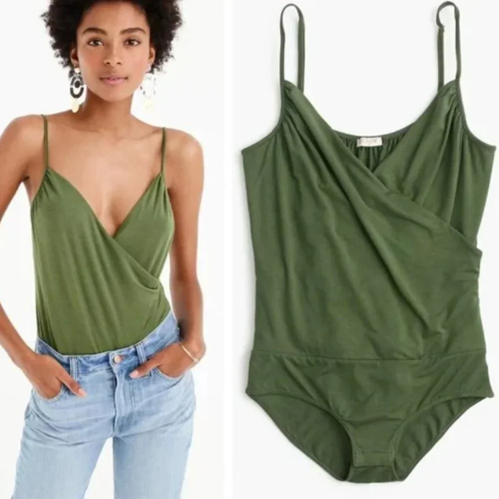 J. Crew Drapey wrap-front cami bodysuit S Black - Picture 4 of 4
